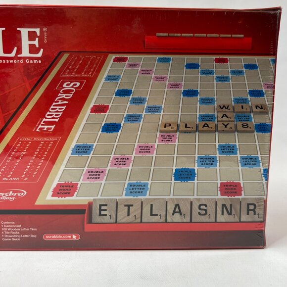 2013 Edition Hasbro Scrabble Board Game Sealed Wood Tiles Factory Sealed - Picture 7 of 10